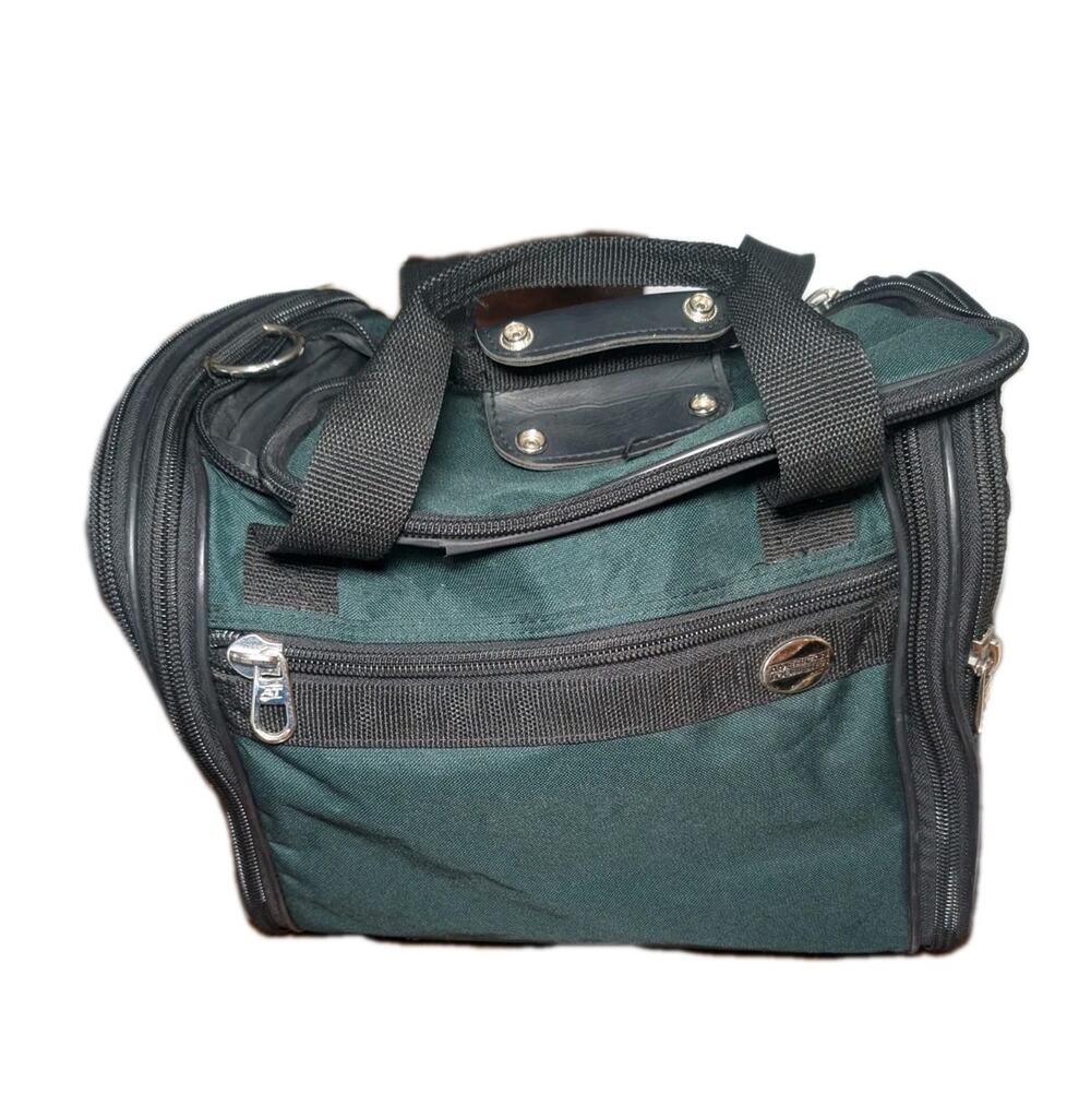 American Tourister Green Black Travel Train Case Carry On Tote Organizer Bag